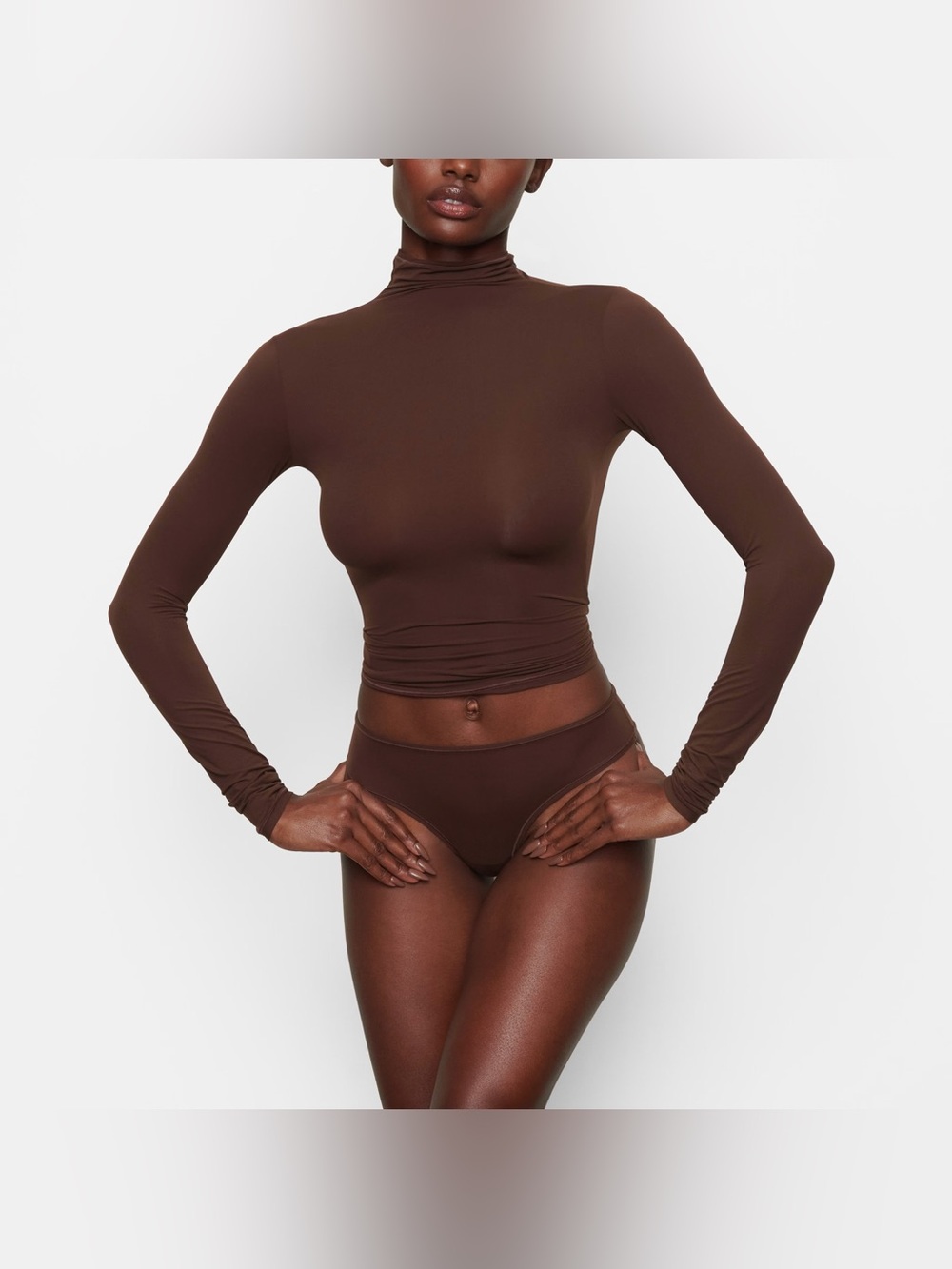 Skims Fits Everybody Turtleneck Cocoa Top